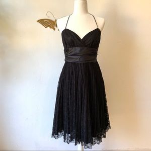 BETSEY JOHNSON Black Lace Halter Dress